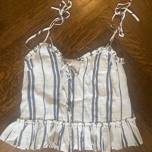 H&M white and blue stripped tank, perfect condition